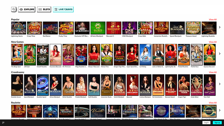 Manga Casino — Live dealer lobby