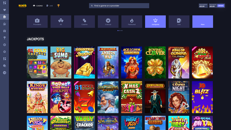 Mango Casino — Jackpot games