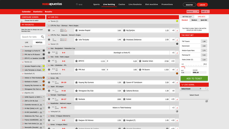 MarcaApuestas — Live betting