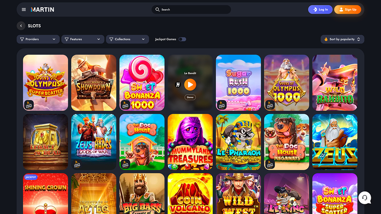 Martin Casino — Games lobby
