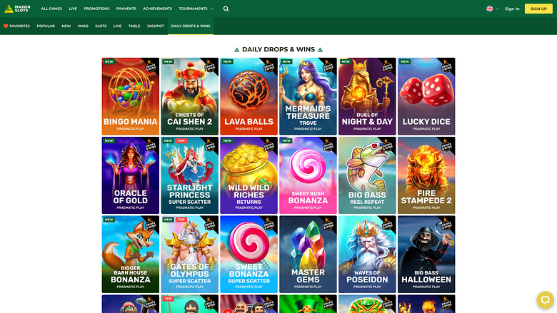 Mason Slots Casino — Drops and wins
