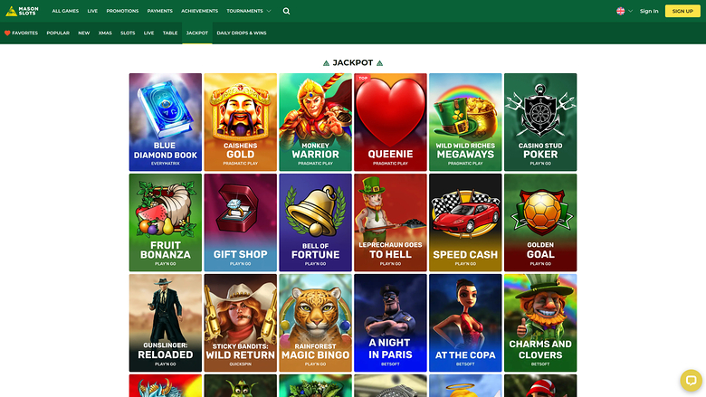 Mason Slots Casino — Jackpot games