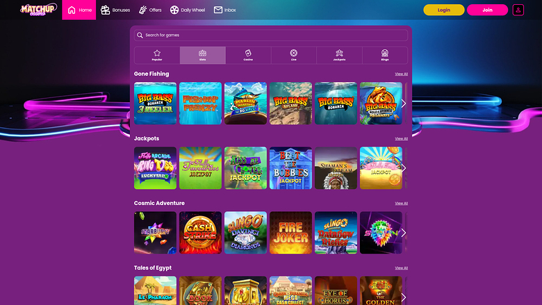 Matchup Casino — Games lobby