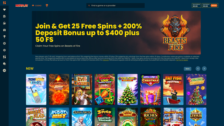 Maxiplay Casino — Homepage