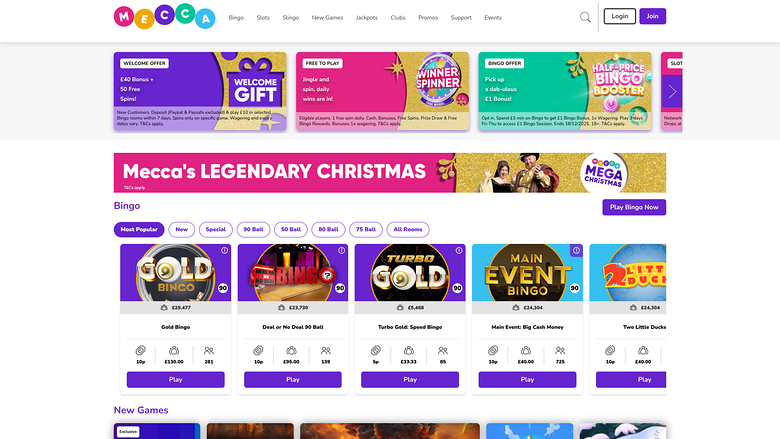 Mecca Bingo Casino — Homepage
