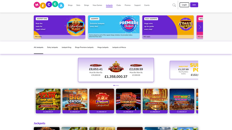 Mecca Bingo Casino — Jackpot games