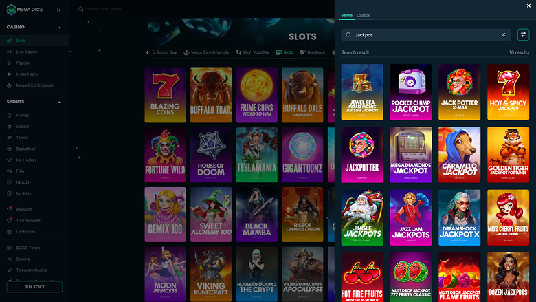 Mega Dice — Jackpot games