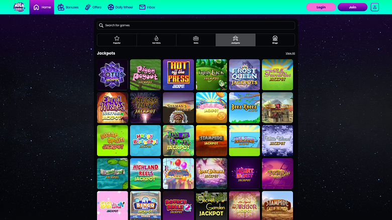Mega Reel Casino — Jackpot games