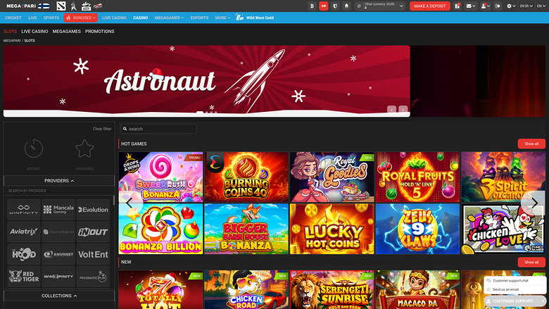 Megapari Casino — Homepage
