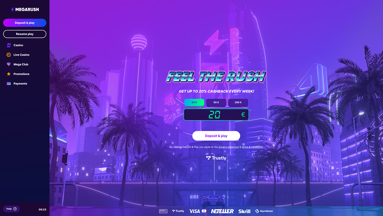 MegaRush Casino — Homepage