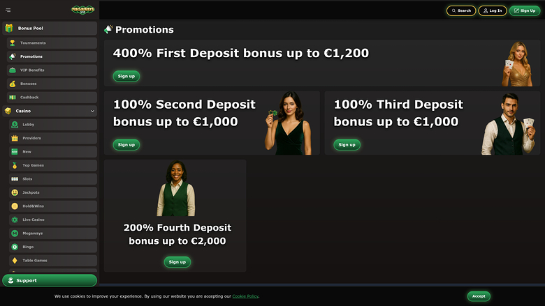 Megawaysvip Casino — Promotions page