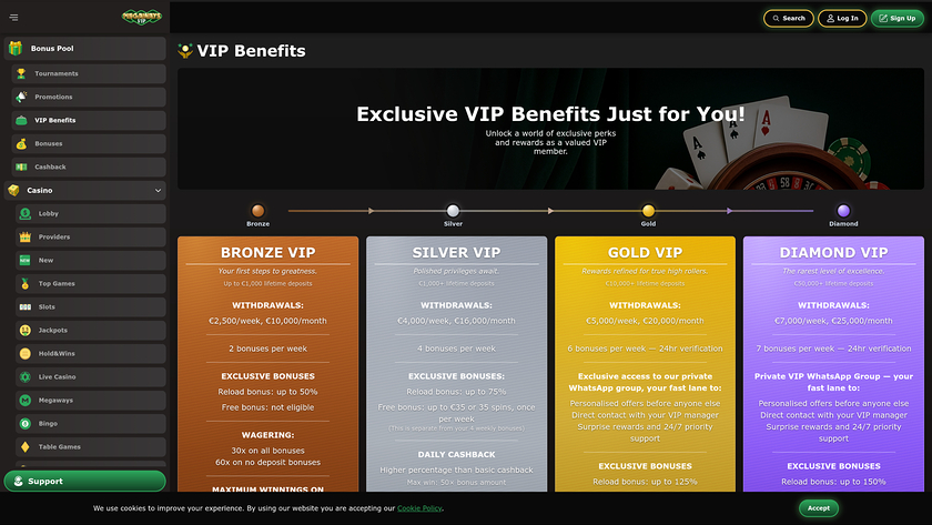 Megawaysvip Casino — VIP section