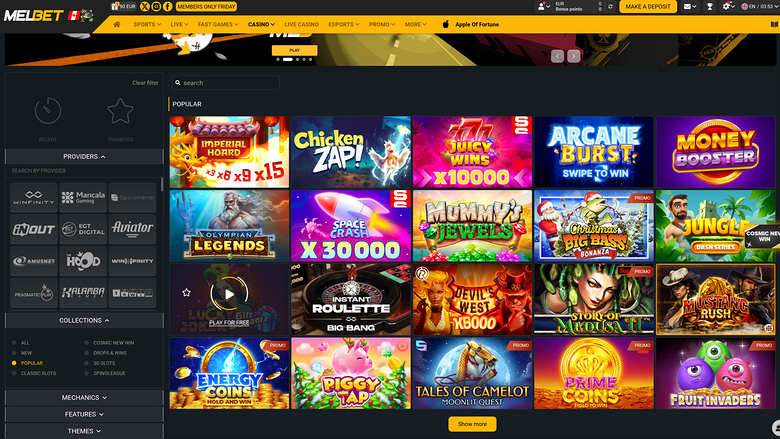 Melbet Casino — Games by studio