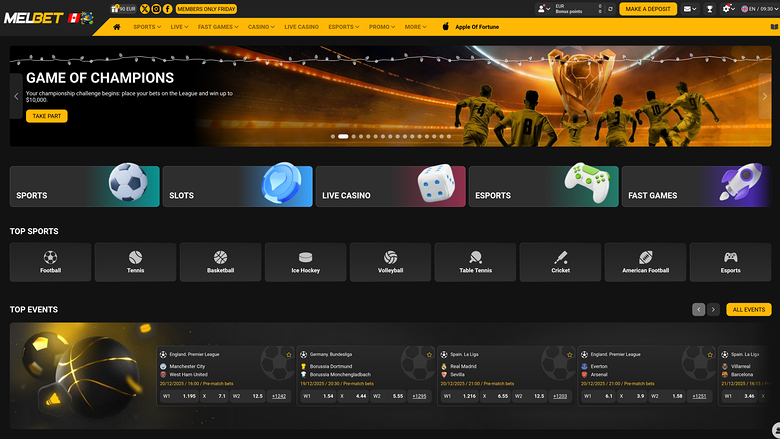 Melbet Casino — Homepage