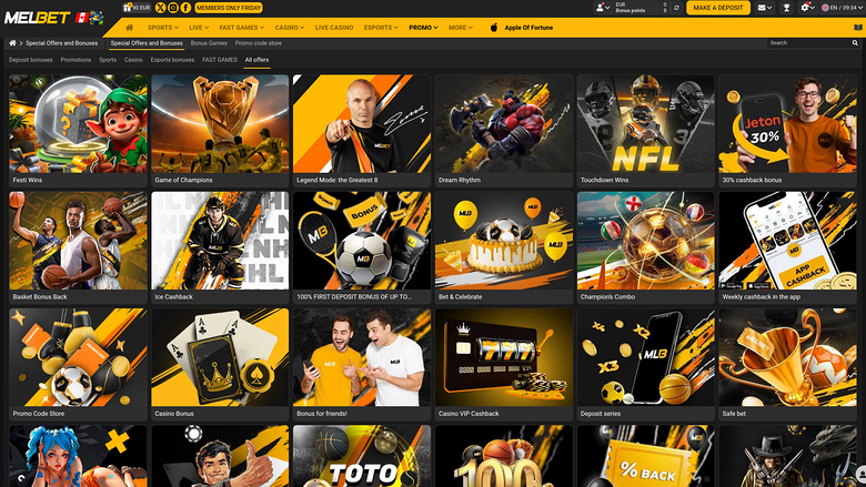 Melbet Casino — Promotions page