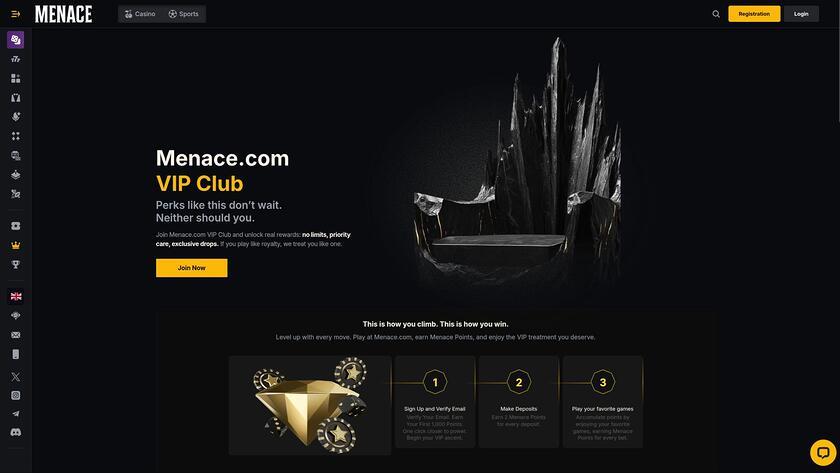 Menace Casino — VIP section