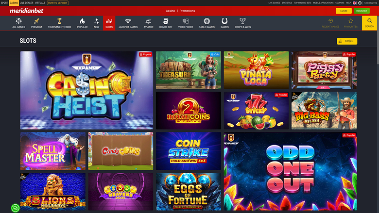 Meridian Bet Casino — Games lobby