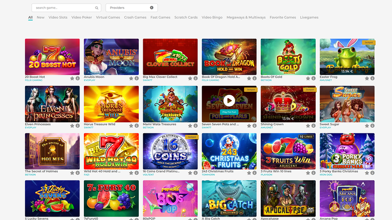 Merlin Casino — Games lobby