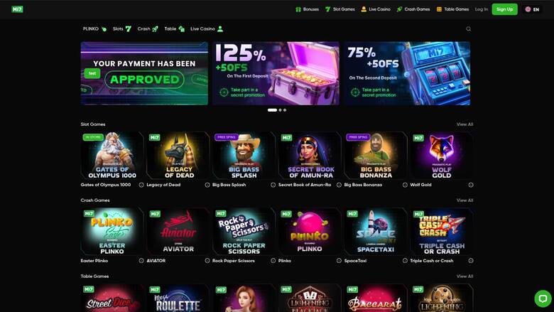 Mi7 Casino — Homepage
