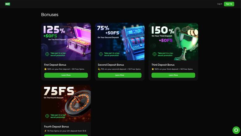 Mi7 Casino — Promotions page