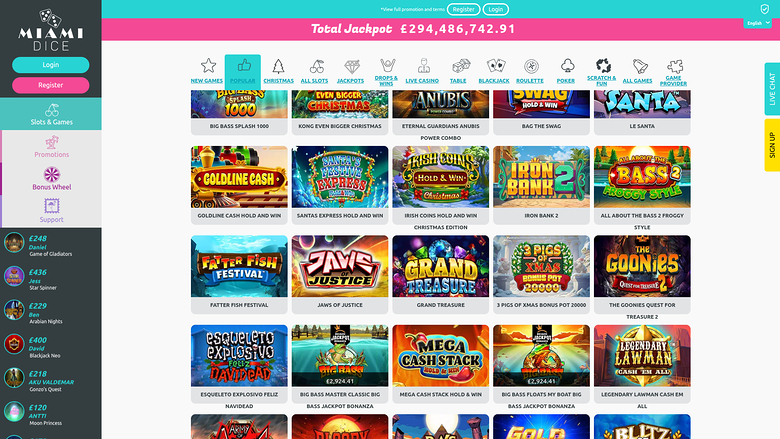 Miami Dice Casino — Games lobby