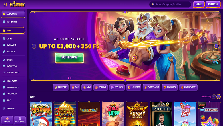 Midarion Casino — Homepage