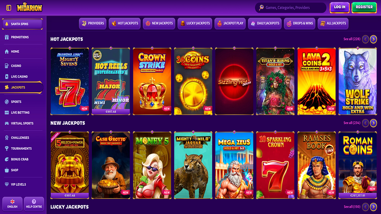 Midarion Casino — Jackpot games
