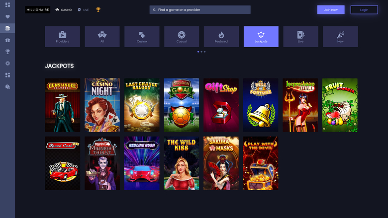 Millionaire Casino — Jackpot games
