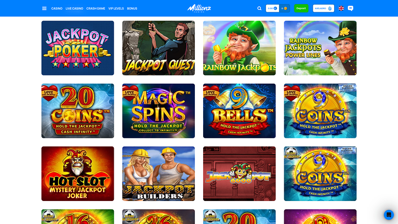 Millionz — Jackpot games