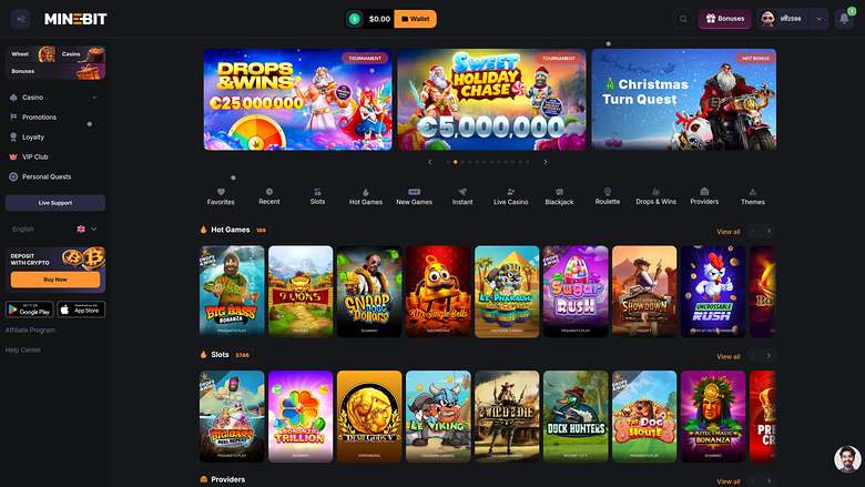 Minebit Casino — Homepage