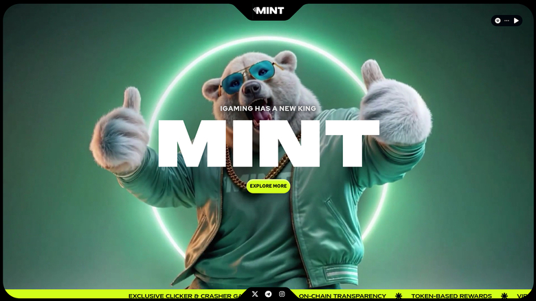 Mint.io Casino — Homepage