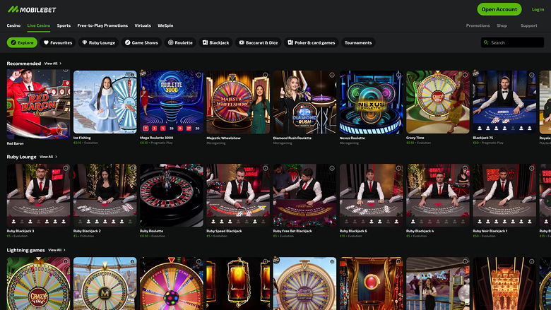 Mobilebet Casino — Live dealer lobby on mobile