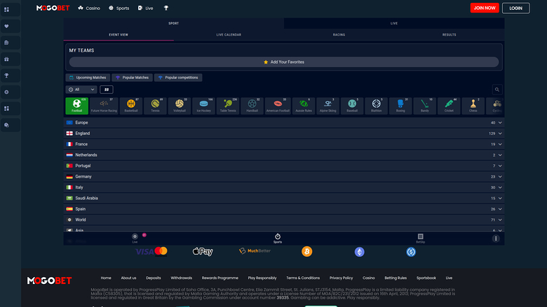 MogoBet Casino — Sportsbook