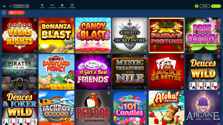 Mohegan Sun Casino — Games lobby