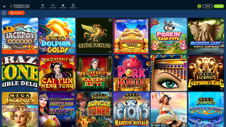 Mohegan Sun Casino — Jackpot games