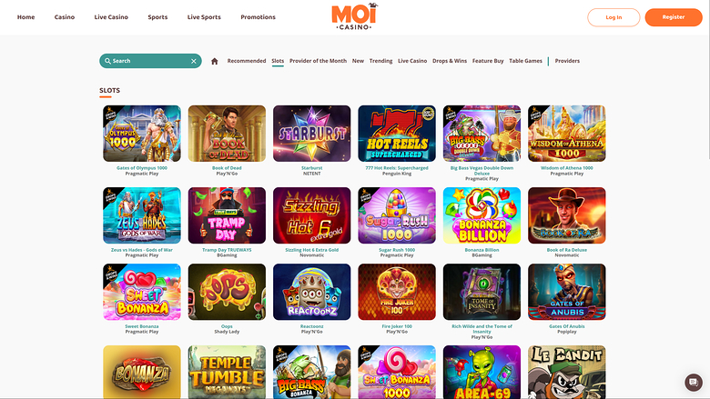 Moi Casino — Games lobby