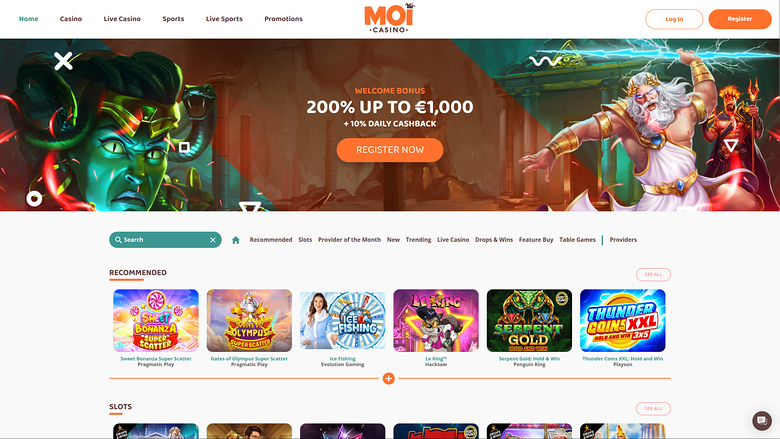 Moi Casino — Homepage