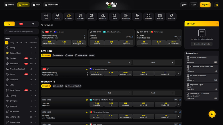 Monkey Tilt Casino — Sportsbook