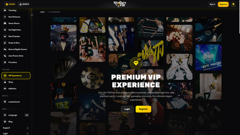 Monkey Tilt Casino — VIP section