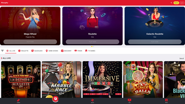 MonoPlay Casino — Live dealer lobby