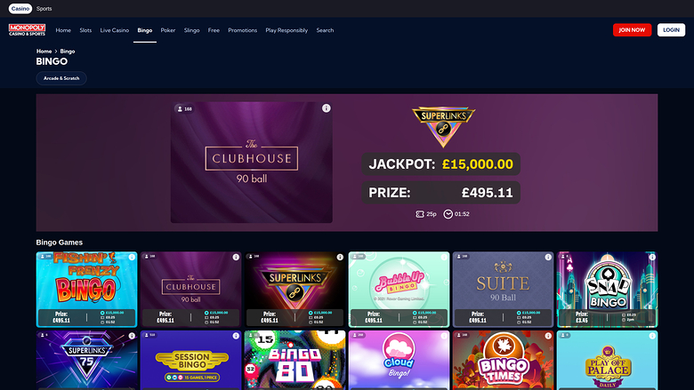 Monopoly Casino — Bingo