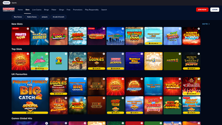 Monopoly Casino — Games lobby