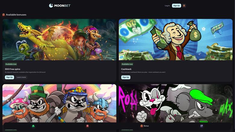 MoonBet Casino — Promotions page