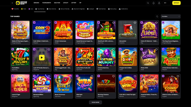 Moonwin Casino — Games lobby