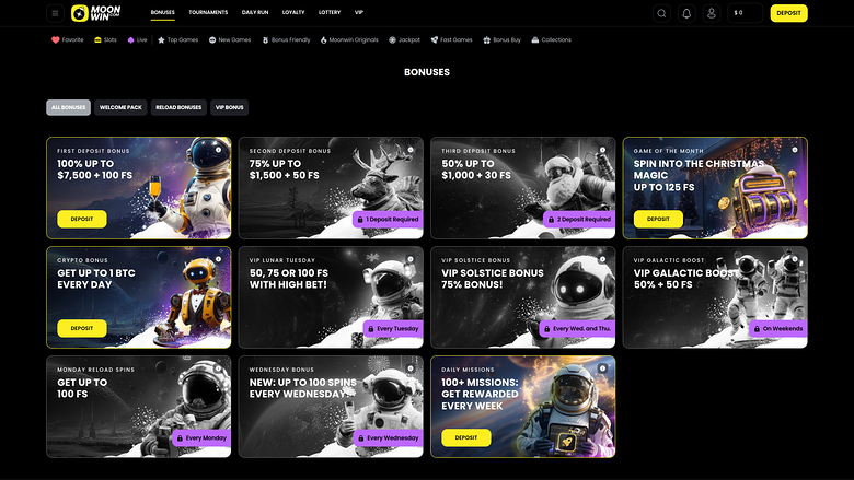 Moonwin Casino — Promotions page