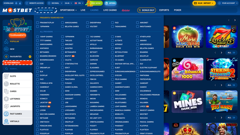 Mostbet Casino — Games by studio