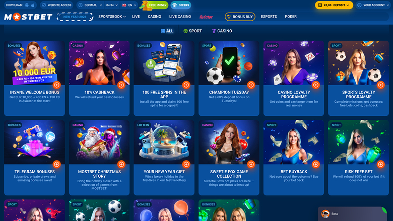 Mostbet Casino — Promotions page