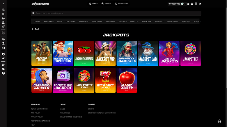 Motherland Casino — Jackpot games
