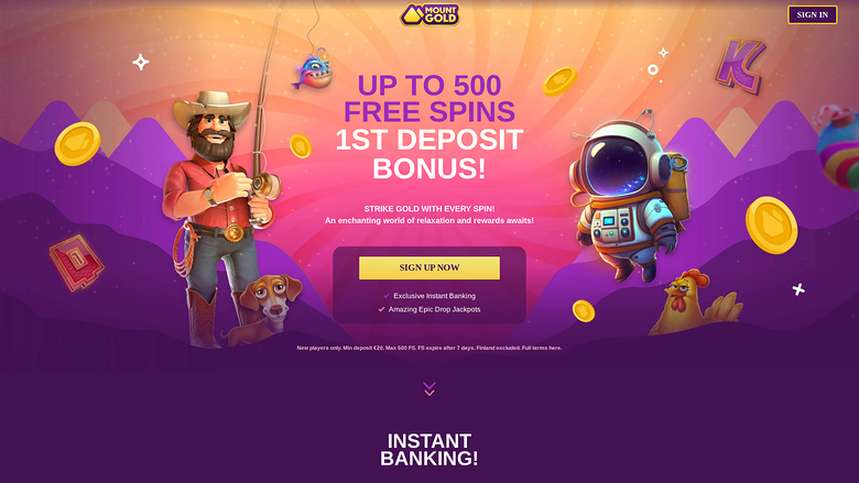 Mount Gold Casino — Homepage