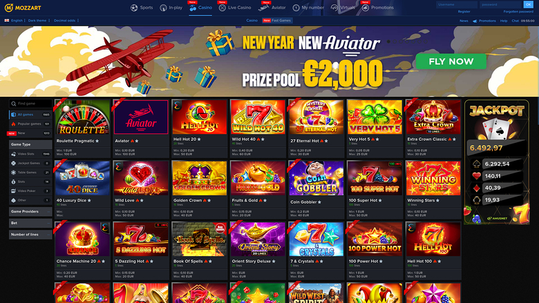 Mozzart Casino — Homepage